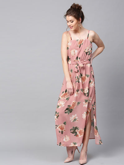 Floral Printed Maxi Dress - Pink (1374403133498)