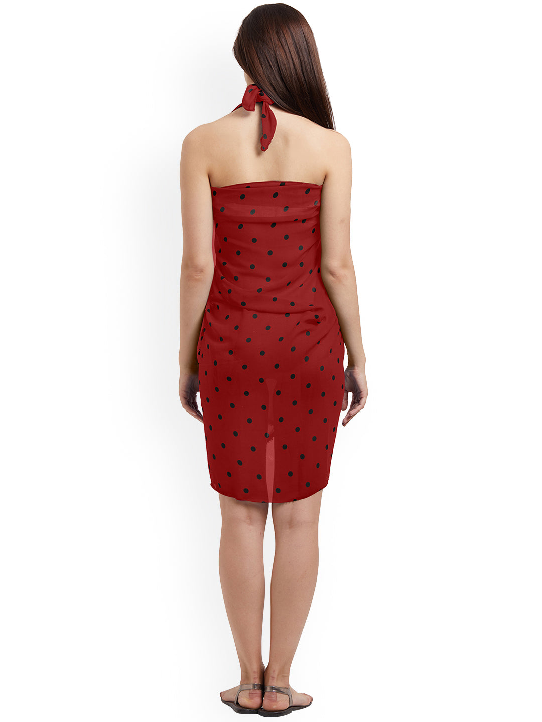 Red Polka Dot Printed Sarong (4386911354938)