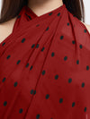 Red Polka Dot Printed Sarong (4386911354938)